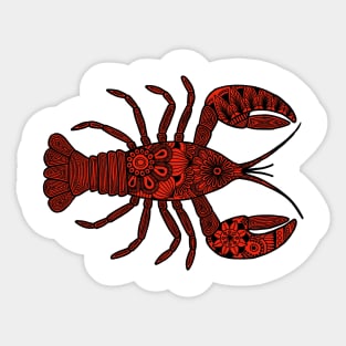 Lobster (black and red horizontal) Sticker